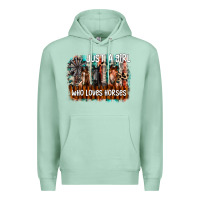 Seafoam just a girl who loves horses Premium Hoodie - CowhideDigitalArt