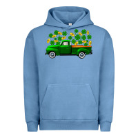 Pigment Pebble Blue st patricks shamrock gold truck Urban Hoodie - FaDigitalArtStudio