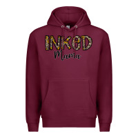 Burgundy ınked mama Premium Hoodie - CowhideDigitalArt