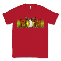 Red Baseball And Softball Mom Libbey Glass Classic Tee - BundleAndBundleShop