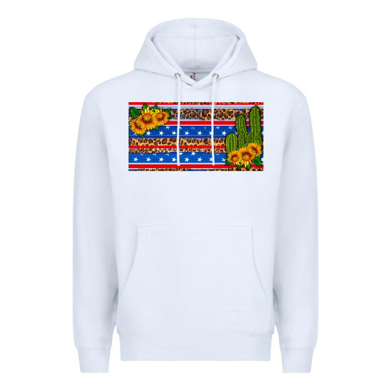 Usa Sunflower And Cactus License Plate Premium Hoodie by HRA Design Shop | Teevron