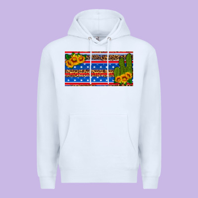 Usa Sunflower And Cactus License Plate Premium Hoodie Designed By Hra Design Shop