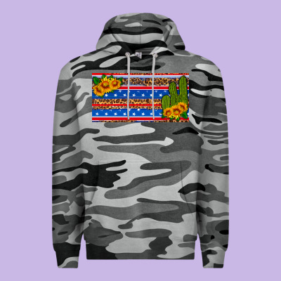 Usa Sunflower And Cactus License Plate Premium Hoodie Designed By Hra Design Shop