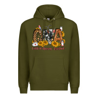 Army Green cna certified nursing assistant Premium Hoodie - FaDigitalArtStudio