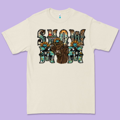 Show Mom Highland Cow Premium Tee Designed By Sublimationcraftshop