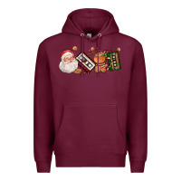 Burgundy coffee cup santa cassette cookie Premium Hoodie - FaDigitalArtStudio