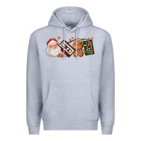 Heather Grey coffee cup santa cassette cookie Premium Hoodie - FaDigitalArtStudio