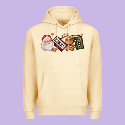 Coffee Cup Santa Cassette Cookie Premium Hoodie Designed By Fadigitalartstudio