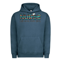Pigment Midnight Navy coffee scrubs and rubber gloves Urban Hoodie - CowhideDigitalArt