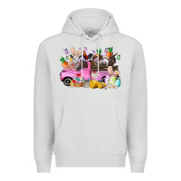 Dove Grey easter day farm animals truck Premium Hoodie - RacoonDesign