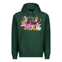 Sports Green easter day farm animals truck Premium Hoodie - RacoonDesign