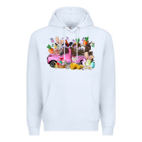 White easter day farm animals truck Premium Hoodie - RacoonDesign