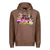 Chestnut easter day farm animals truck Premium Hoodie - RacoonDesign