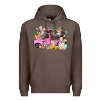 Coffee easter day farm animals truck Premium Hoodie - RacoonDesign