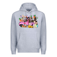 Heather Grey easter day farm animals truck Premium Hoodie - RacoonDesign