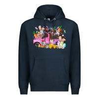 Navy easter day farm animals truck Premium Hoodie - RacoonDesign