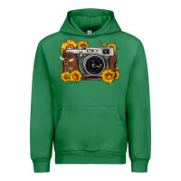 Emerald sunflower bee vintage camera Urban Hoodie - FaDigitalArtStudio