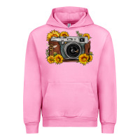 Fuchsia Pink sunflower bee vintage camera Urban Hoodie - FaDigitalArtStudio