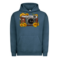 Sunflower Bee Vintage Camera Urban Hoodie | Teevron