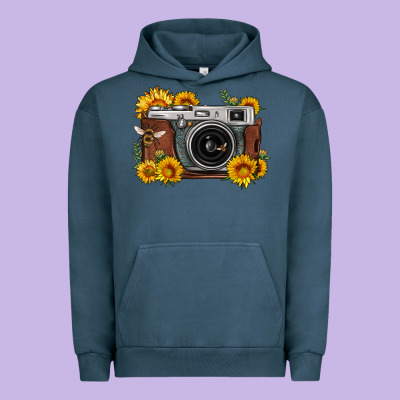 Sunflower Bee Vintage Camera Urban Hoodie Designed By Fadigitalartstudio