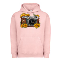 Pigment Salmon sunflower bee vintage camera Urban Hoodie - FaDigitalArtStudio