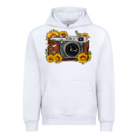White sunflower bee vintage camera Urban Hoodie - FaDigitalArtStudio