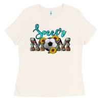 Western Leopard Cowhide Sunflowers  Glitter Mom Soccer Ladies Tee | Teevron