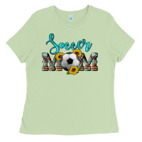 Matcha western leopard cowhide sunflowers  glitter mom soccer Ladies Tee - Artiststas