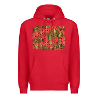 Red watermelon leopard pattern background Premium Hoodie - HRA Design Shop