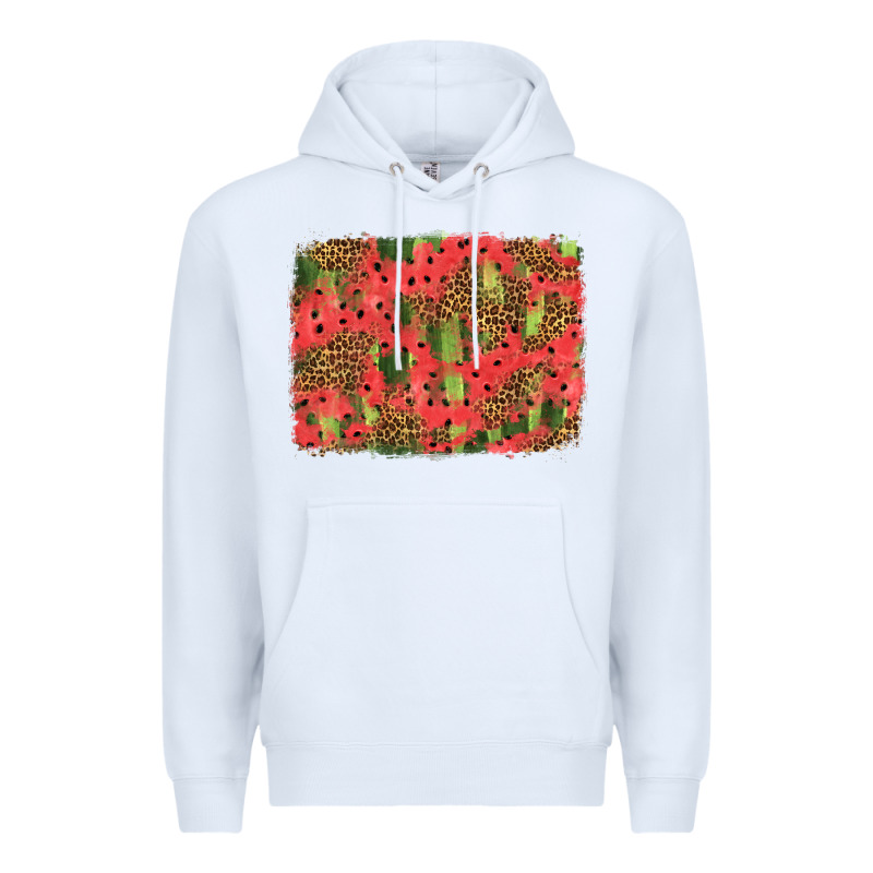 Watermelon Leopard Pattern Background Premium Hoodie by HRA Design Shop | Teevron