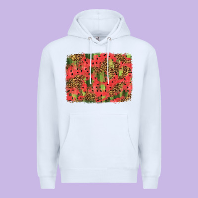 Watermelon Leopard Pattern Background Premium Hoodie Designed By Hra Design Shop