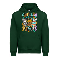 Forest Green Chillin with my peeps Easter Urban Hoodie - OliviaCreatesArt