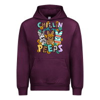 Mauve Wine Chillin with my peeps Easter Urban Hoodie - OliviaCreatesArt
