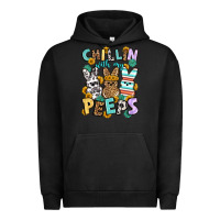 Pigment Black Chillin with my peeps Easter Urban Hoodie - OliviaCreatesArt
