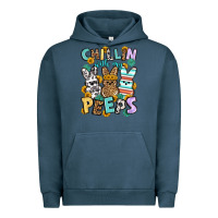 Pigment Midnight Navy Chillin with my peeps Easter Urban Hoodie - OliviaCreatesArt
