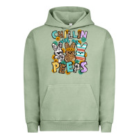 Pigment Oil Green Chillin with my peeps Easter Urban Hoodie - OliviaCreatesArt