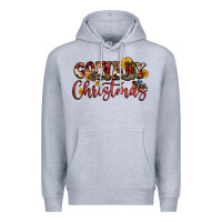 Heather Grey cowboy christmas Premium Hoodie - FaDigitalArtStudio