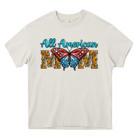 Cream All American Mom Butterfly Heavy Core Tee - LillyAllenDesigns