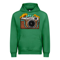 Emerald Sunflower Gemstone Vintage Camera Urban Hoodie - FaDigitalArtStudio