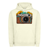 Pigment Pistachio Sunflower Gemstone Vintage Camera Urban Hoodie - FaDigitalArtStudio