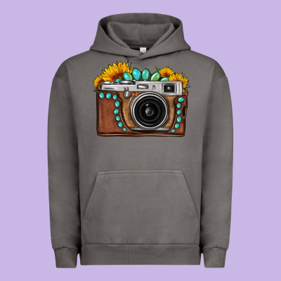 Sunflower Gemstone Vintage Camera Urban Hoodie Designed By Fadigitalartstudio