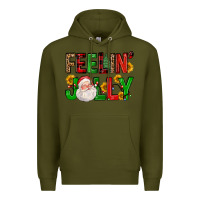 Army Green feelin' jolly Premium Hoodie - FaDigitalArtStudio