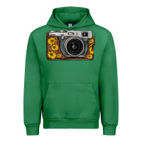 Emerald sunflower leopard vintage camera Urban Hoodie - FaDigitalArtStudio