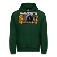 Foreset Green sunflower leopard vintage camera Urban Hoodie - FaDigitalArtStudio