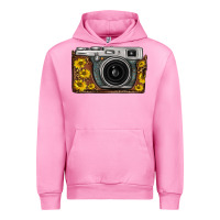 Fuchsia Pink sunflower leopard vintage camera Urban Hoodie - FaDigitalArtStudio