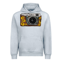 Heather Grey sunflower leopard vintage camera Urban Hoodie - FaDigitalArtStudio