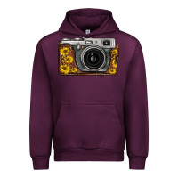 Mauve Wine sunflower leopard vintage camera Urban Hoodie - FaDigitalArtStudio