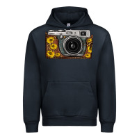 Navy sunflower leopard vintage camera Urban Hoodie - FaDigitalArtStudio