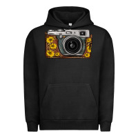 Pigment Black sunflower leopard vintage camera Urban Hoodie - FaDigitalArtStudio