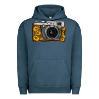 Pigment Midnight Navy sunflower leopard vintage camera Urban Hoodie - FaDigitalArtStudio